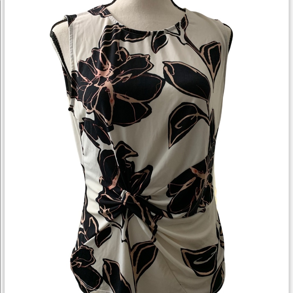 DKNY Sleeveless Floral-Print Top